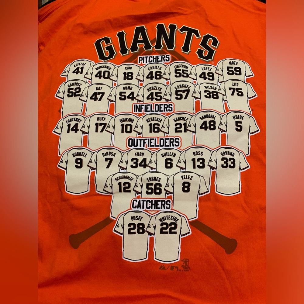 San Francisco Giants 2010 World Series champions majestic t shirt medium NWT - Picture 3 of 5